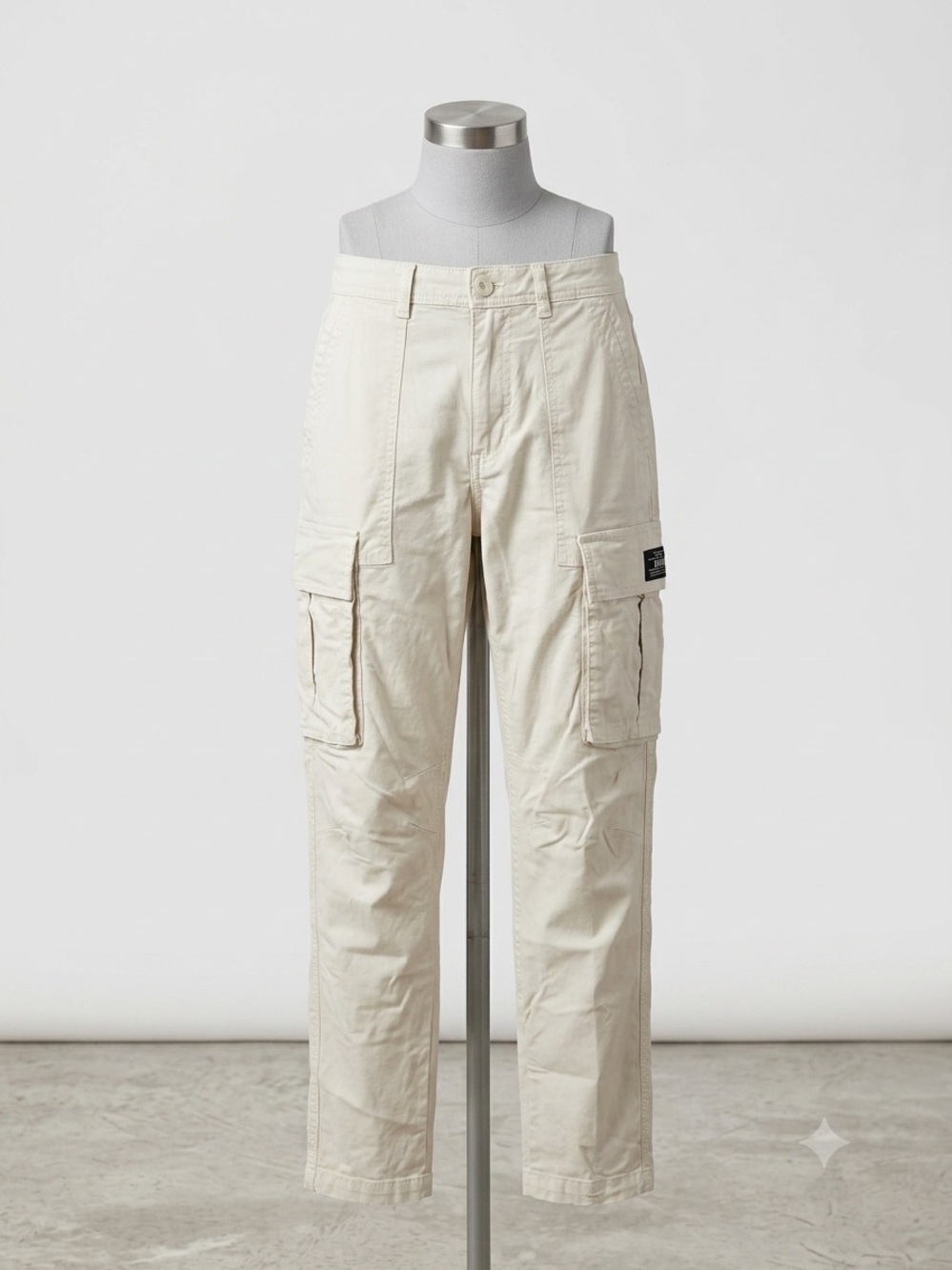 Zara Women's Cargo Pants in Cream - Utility Pocket Trousers